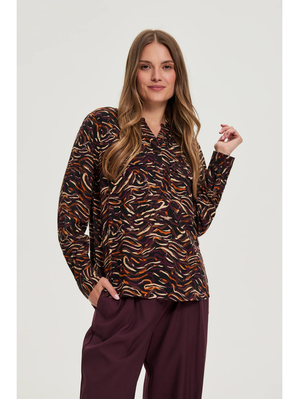 Moodo Кафява вискозна риза Moodo