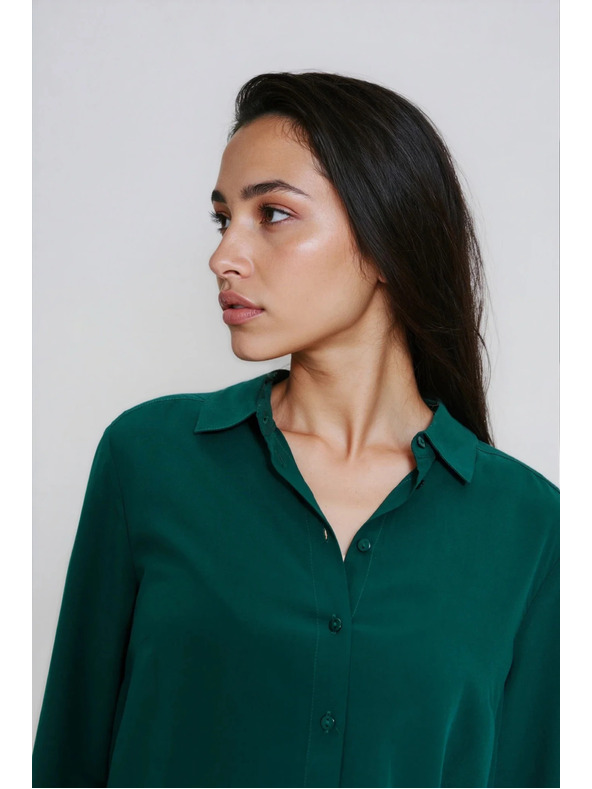 Moodo Зелена вискозна риза Moodo