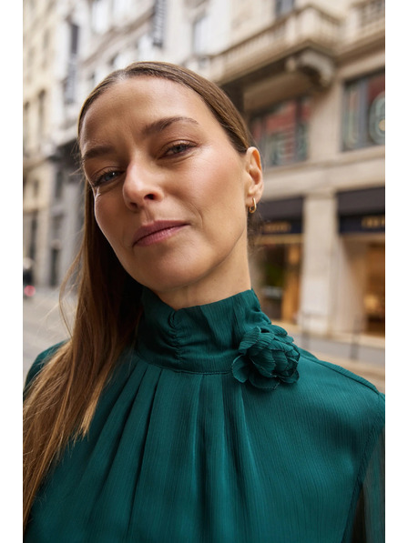 Moodo Зелена риза с цвете Moodo