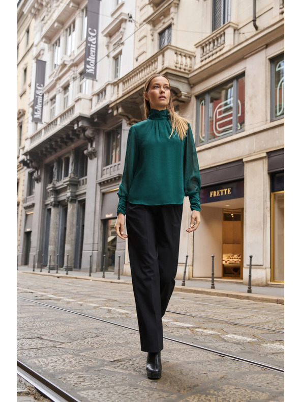 Moodo Зелена риза с цвете Moodo