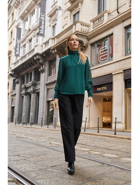 Moodo Зелена риза с цвете Moodo