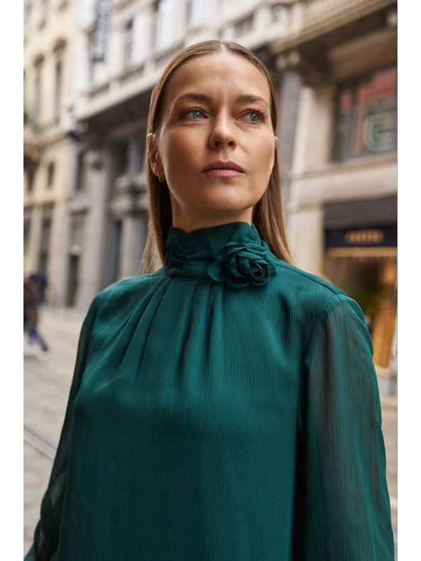 Moodo Зелена риза с цвете Moodo