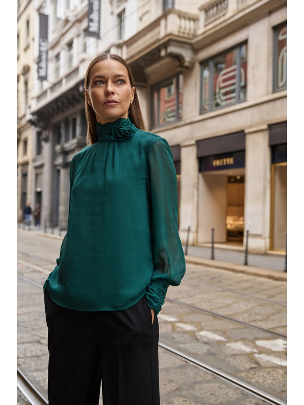 Moodo Зелена риза с цвете Moodo