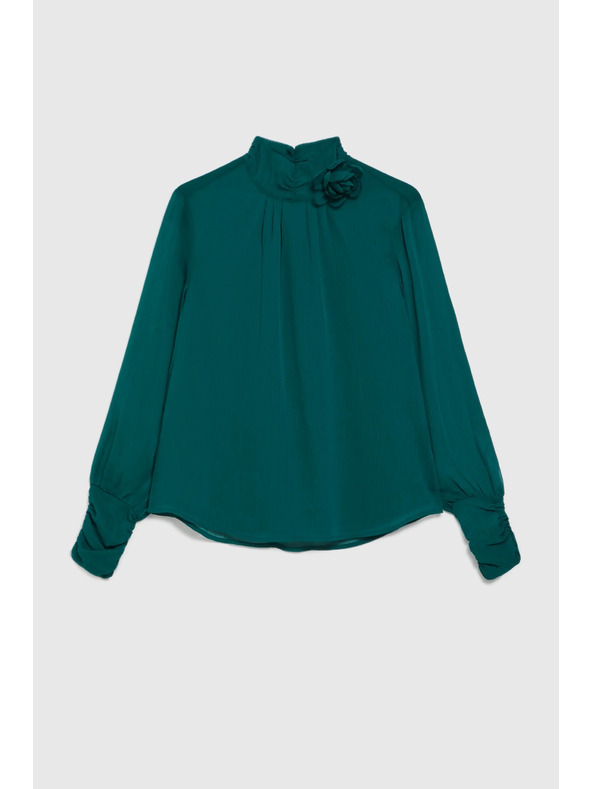 Moodo Зелена риза с цвете Moodo