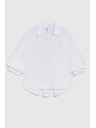 Moodo Бяла риза с набрани ръкави Moodo