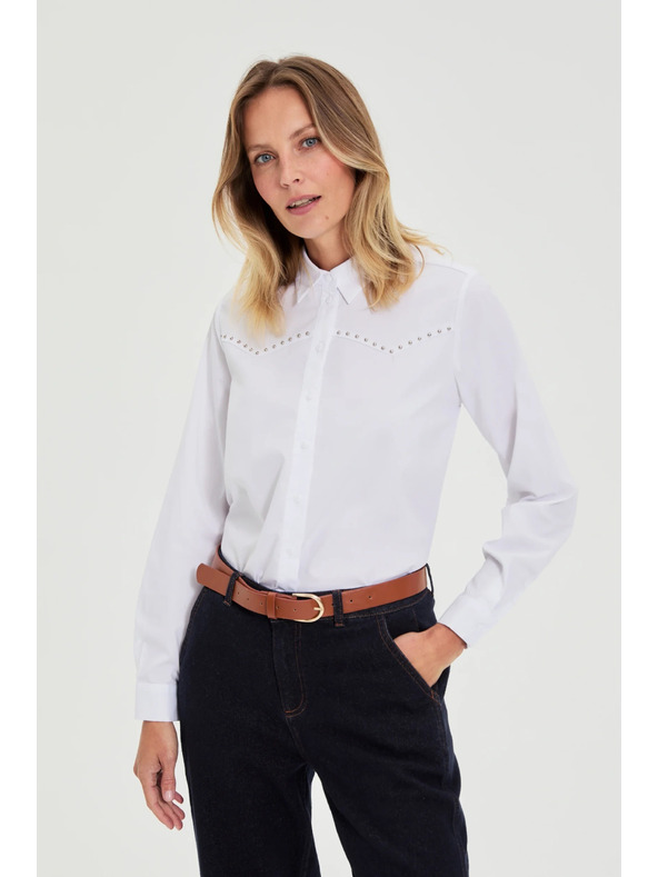 Moodo Гладка риза бяла Moodo