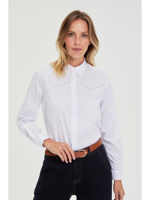 Moodo Гладка риза бяла Moodo