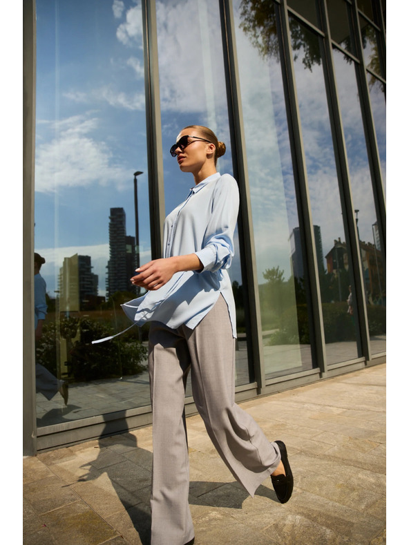 Moodo Светлосиня блуза с връзване Moodo