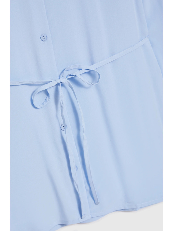 Moodo Светлосиня блуза с връзване Moodo