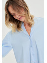 Moodo Светлосиня риза с набрани ръкави Moodo