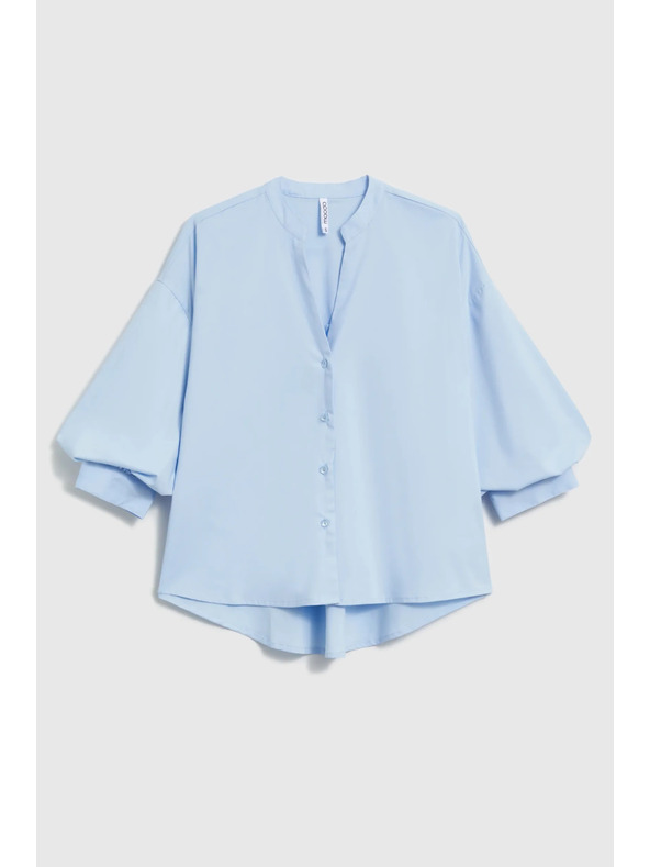 Moodo Светлосиня риза с набрани ръкави Moodo