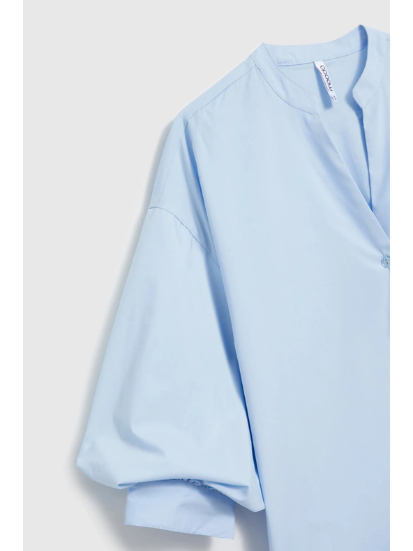 Moodo Светлосиня риза с набрани ръкави Moodo