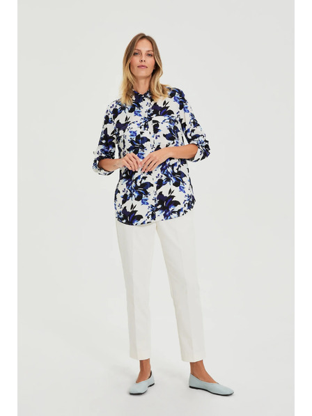 Moodo Бяла цветна риза Moodo