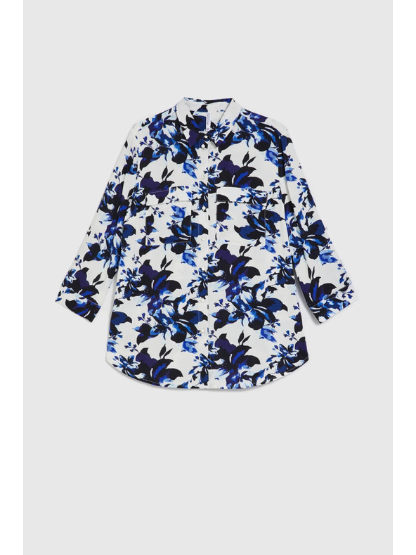 Moodo Бяла цветна риза Moodo