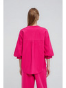 Moodo Фуксия риза с набрани ръкави Moodo
