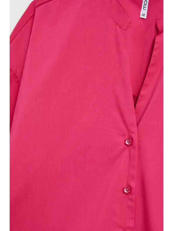 Moodo Фуксия риза с набрани ръкави Moodo