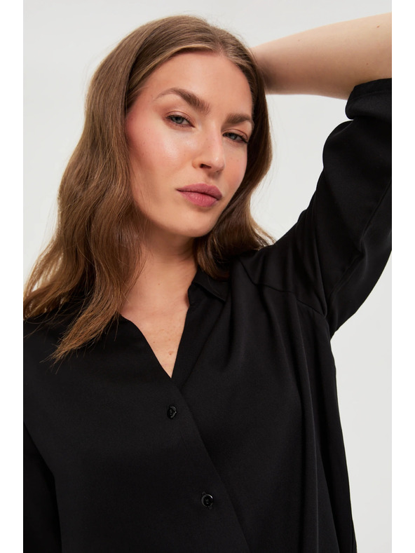 Moodo Черна вискозна риза Moodo