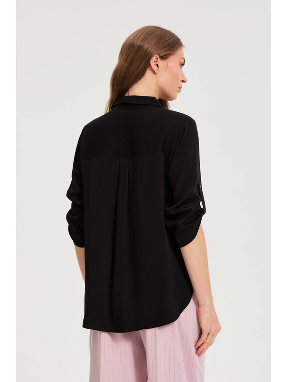 Moodo Черна вискозна риза Moodo