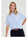 Moodo Светлосиня раирана риза Moodo