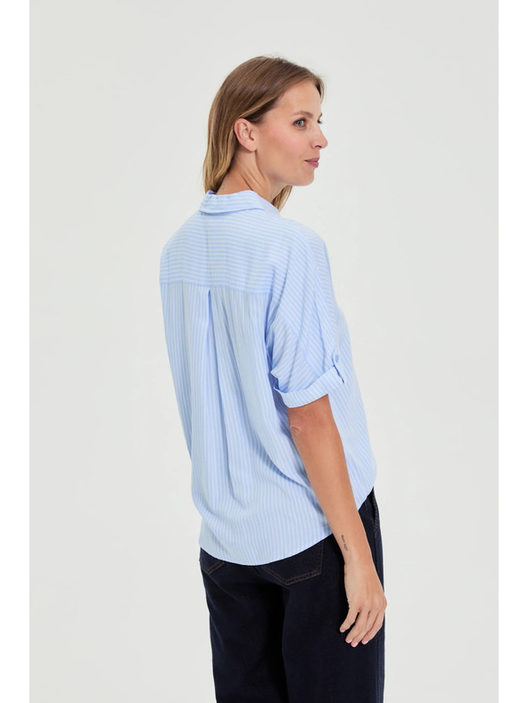 Moodo Светлосиня раирана риза Moodo