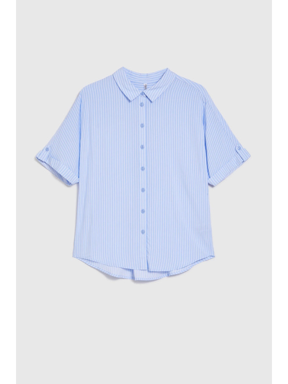 Moodo Светлосиня раирана риза Moodo