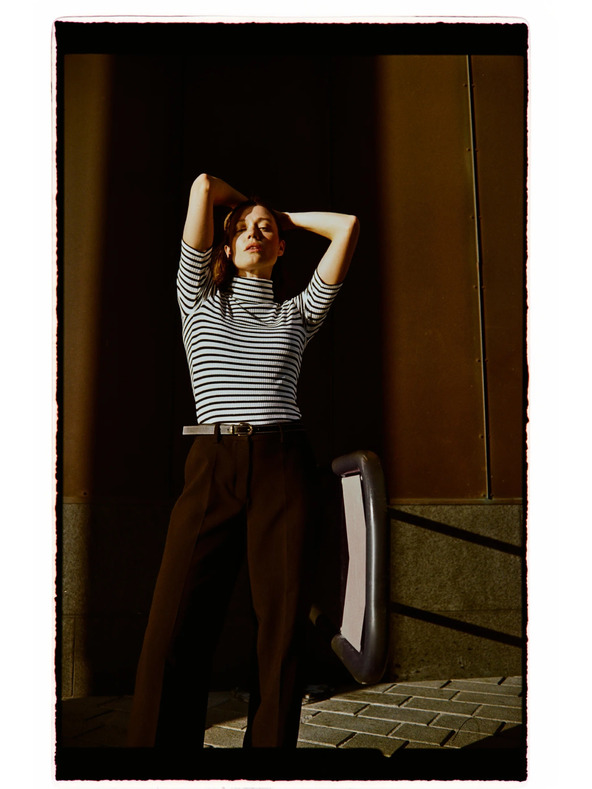 Moodo Тениска с яка на райета Moodo