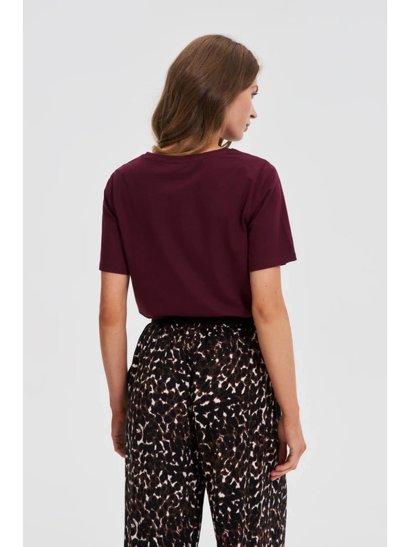 Moodo Гладка бордо тениска Moodo