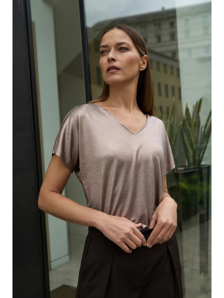 Moodo Блуза от брокатен материал розова Moodo