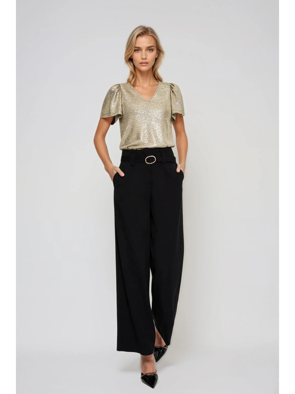 Moodo Блуза с обемни ръкави златна Moodo