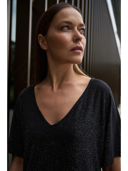 Moodo Блуза за носене по два начина черна Moodo