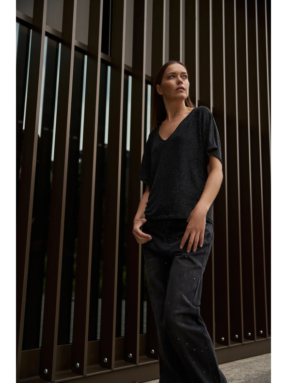 Moodo Блуза за носене по два начина черна Moodo