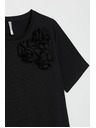 Moodo Памучна тениска с апликация черна Moodo