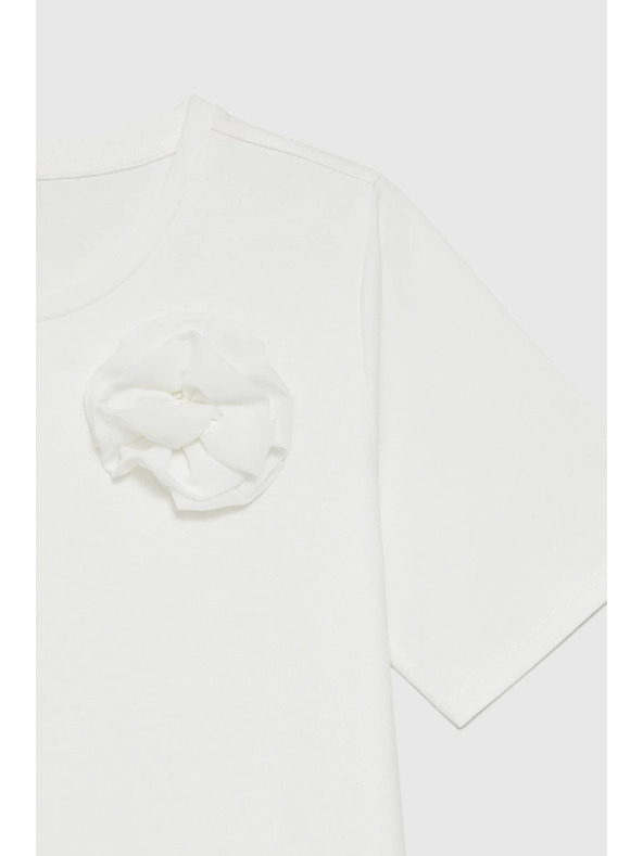 Moodo Бяла тениска с цветен мотив Moodo