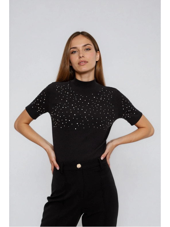 Moodo Черна тениска с къс ръкав Moodo