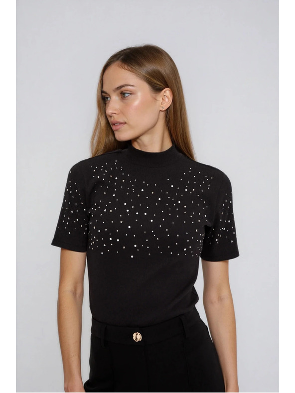 Moodo Черна тениска с къс ръкав Moodo