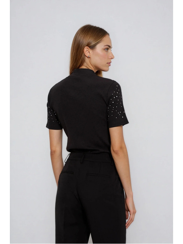 Moodo Черна тениска с къс ръкав Moodo