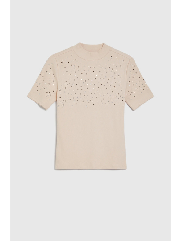 Moodo Бежова блуза с джобове Moodo