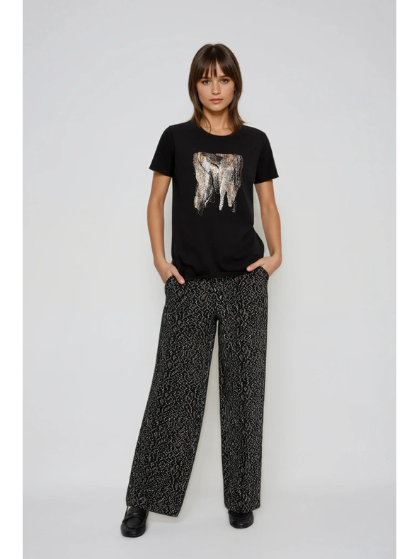 Moodo Блуза с принт черна Moodo