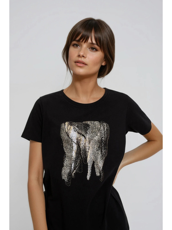 Moodo Блуза с принт черна Moodo