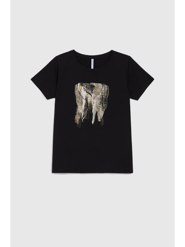 Moodo Блуза с принт черна Moodo