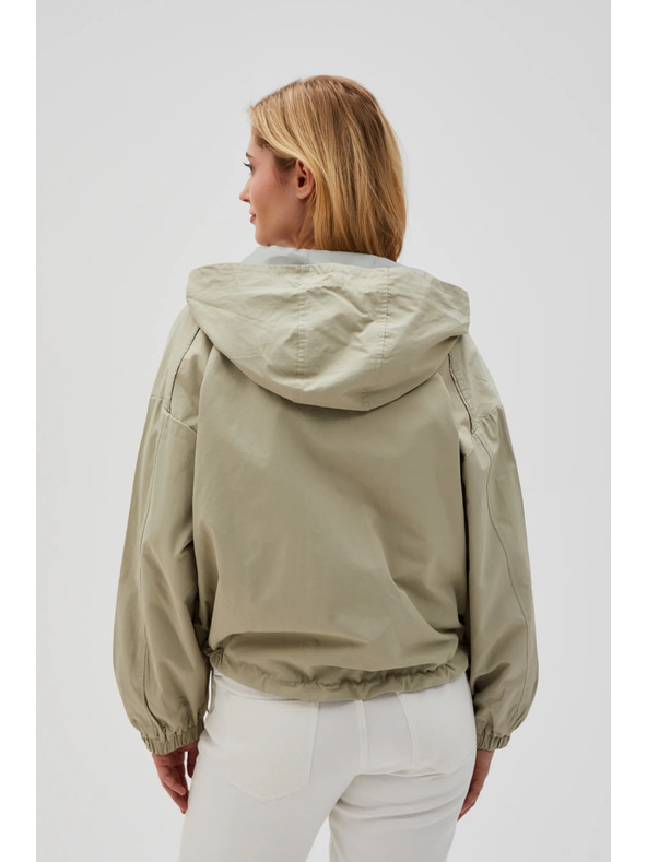 Moodo Късо яке с качулка маслинено Moodo