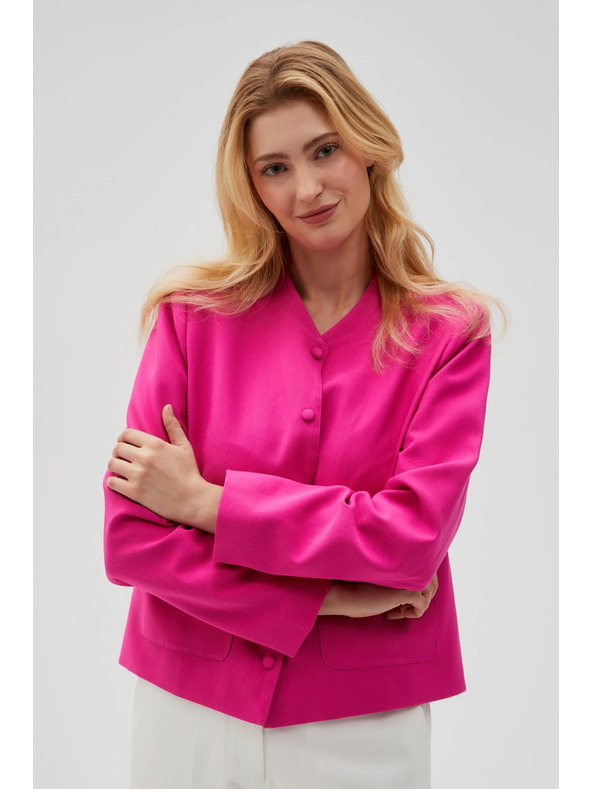 Moodo Яке с копчета в цвят фуксия Moodo