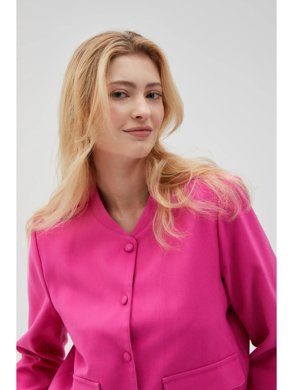 Moodo Яке с копчета в цвят фуксия Moodo