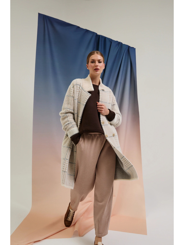 Moodo Палто на каре бежово Moodo