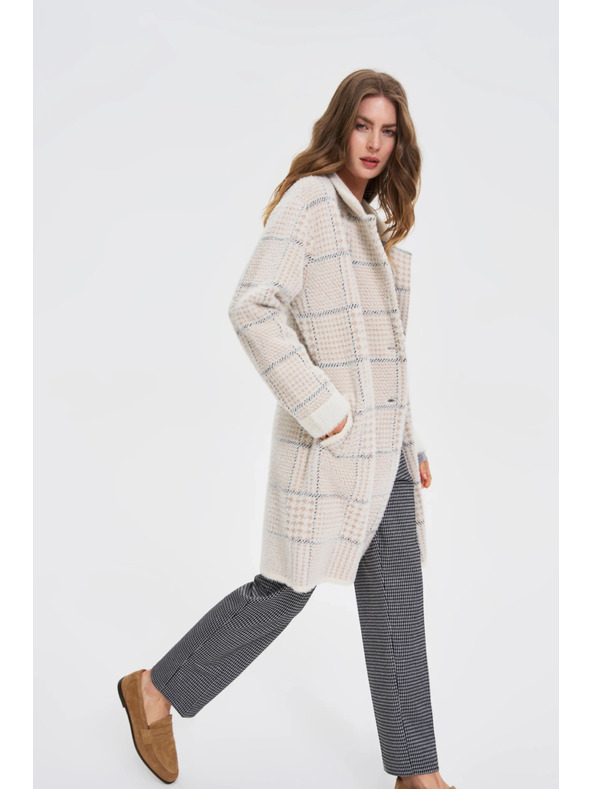 Moodo Палто на каре бежово Moodo