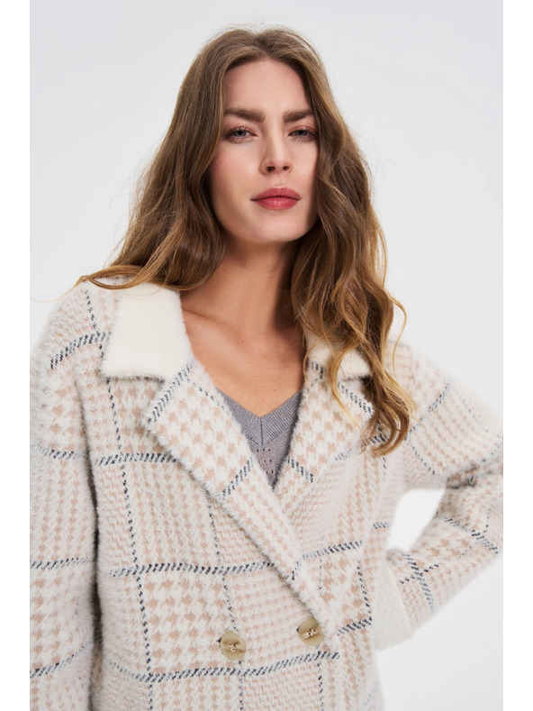 Moodo Палто на каре бежово Moodo