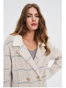 Moodo Палто на каре бежово Moodo