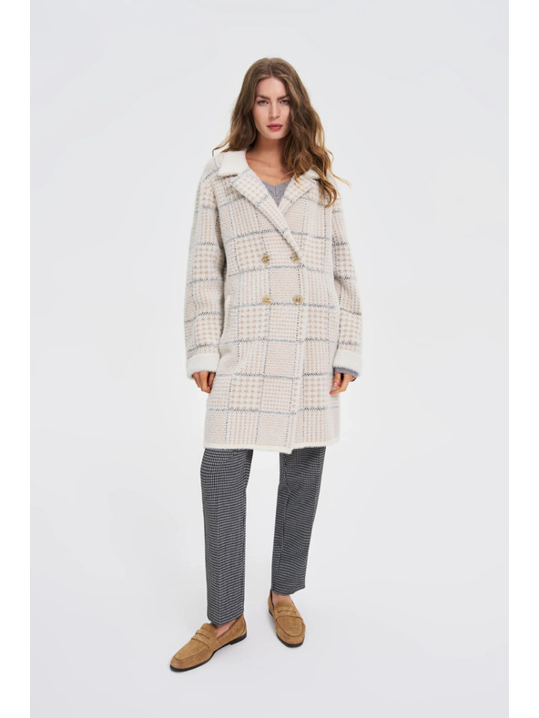 Moodo Палто на каре бежово Moodo