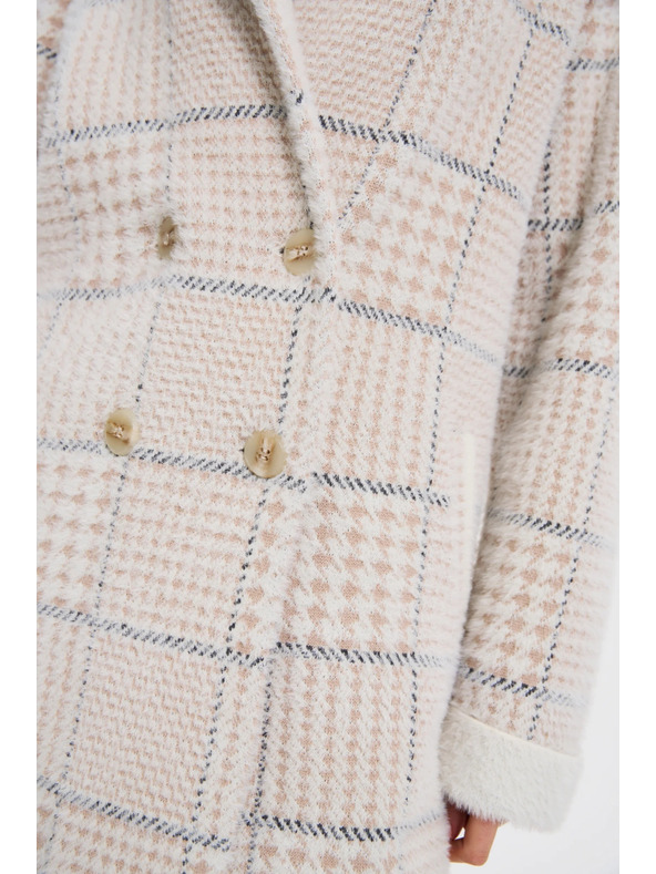 Moodo Палто на каре бежово Moodo