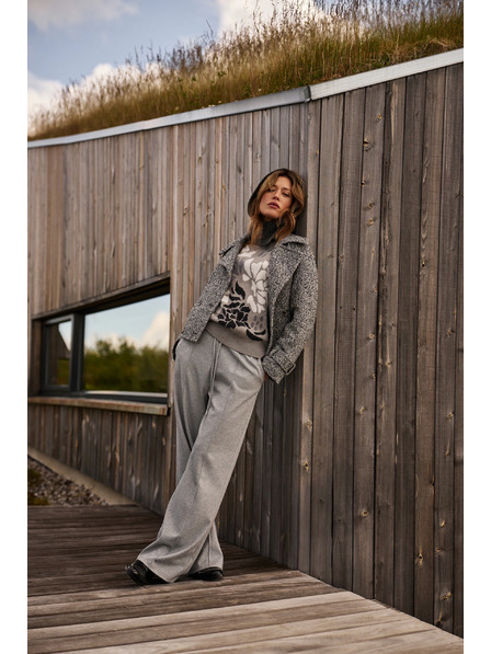 Moodo Късо черно-бяло палто Moodo